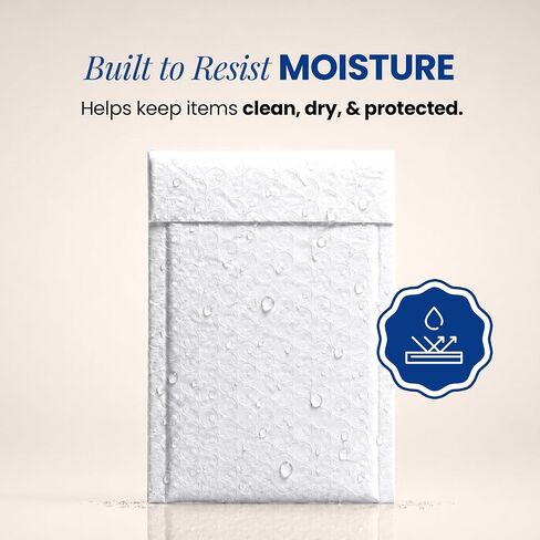 ALTERNIUM Bubble Mailers 4x7 Inch, 100-pack – Small Padded Shipping Envelopes, Self Seal Poly Bubble Mailers, Waterproof Lightweight Mailers for Jewelry, Trading Cards & Small Business - White in Kuwait