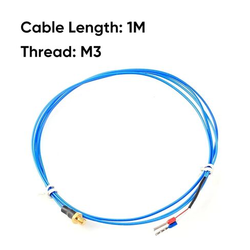K/PT100 Type M3 M4 Copper Screw Thermocouple with 0.5/1/2M High Precision Waterproof PTFE Cable 3D Printer Temperature Sensor(K Type M3 1m) in Saudi Arabia