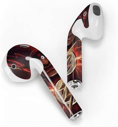 غلاف صوتي من Skinit متوافق مع Apple AirPods - مرخص رسميًا من DC Comics The Flash Movie: تصميم ملصق Flash in Kuwait