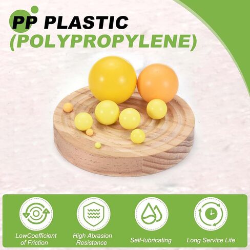 uxcell 200pcs PP Plastic Bearing Balls, 3/16"(5mm) Solid Plastic Balls G2 Precision Polypropylene Mini Ball, Yellow in Kuwait