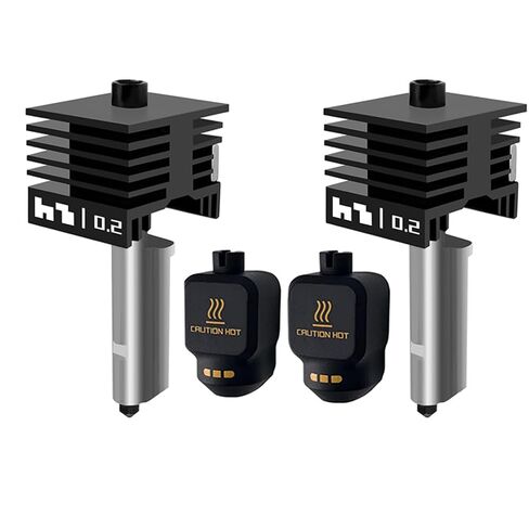2PCS X2D/H2D/H2S/P2S Hotend Kits 0.2mm Hardened Steel Nozzles- for 3D Printer Bambu H2D/A1/A1 Mini Extruder Hot End/Printhead with Silicone Socks Heatbreak Assembled Heatsink and Heat Block in Kuwait