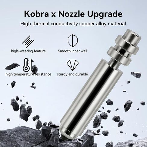 فوهة طابعة ثلاثية الأبعاد Kobra X 0.4 مم، فوهة ساخنة من الفولاذ المقوى المطلي بالنيكل ثنائية المعدن، موصلية حرارية عالية، تصميم مانع للتسرب، بثق سلس، متوافق مع طابعة Anycubic Kobra X ثلاثية الأبعاد in Kuwait
