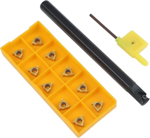 SNR0010K11 Lathe Threading Tool Holder with 10Pcs 11IR A60 Carbide Inserts, 125mm Alloy Steel Boring Bar Kit for CNC Turning Semi-Finishing and Finishing Right Hand in Saudi Arabia