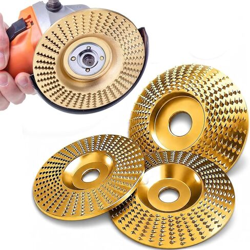 Angle Grinder Polishing Pad,Heavy-Duty Wood Carving Disc Set,Tungsten Carbide Cutting Wheel Wood Carvingfor 4"&4-1/2Grinders,Woodworking Attachment for Cutting, Shaping, Sanding in Kuwait