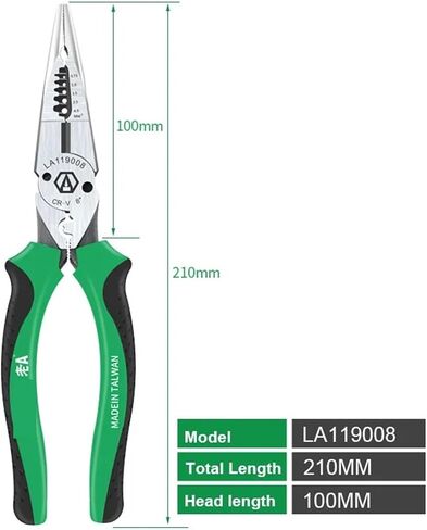 Multi Pliers Wire Stripper 0.7-4.0mm range 8 Inch Cr-V Crimping Tool 6 in 1 Long Nose Needle-nose Cutter in Kuwait