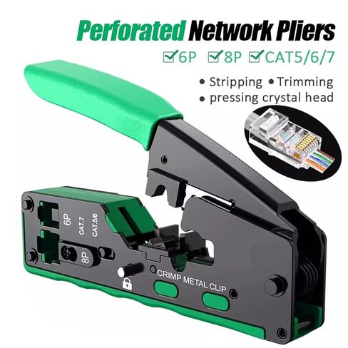 Perforated Network Clamp Network Cable Clamp Crimping Terminal Jack Professional 5 6 7 Class Broadband Universal in Kuwait