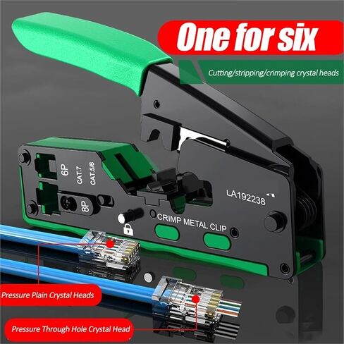 Perforated Network Clamp Network Cable Clamp Crimping Terminal Jack Professional 5 6 7 Class Broadband Universal in Kuwait