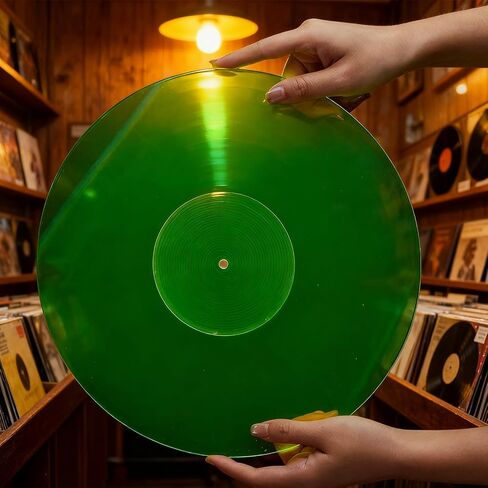 NICENEEDED Acrylic Turntable Mat for Vinyl Player, 12" Slip Mat Anti-Static Record Player Accessory for Vinyl Records, Green in Kuwait