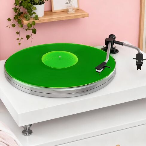 NICENEEDED Acrylic Turntable Mat for Vinyl Player, 12" Slip Mat Anti-Static Record Player Accessory for Vinyl Records, Green in Kuwait