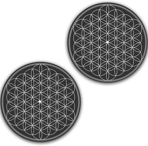 DJ زوج واحد زهرة الحياة #1 منصات الخدش 1200 الفينيل تذكارات 12 بوصة زلة حصيرة القرص الدوار Slipmat DJ طبق الوسادة x2 in Kuwait