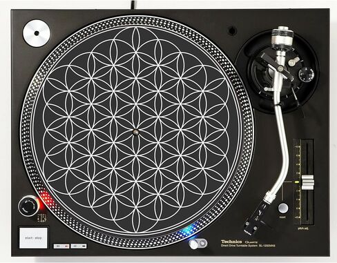 DJ زوج واحد زهرة الحياة #1 منصات الخدش 1200 الفينيل تذكارات 12 بوصة زلة حصيرة القرص الدوار Slipmat DJ طبق الوسادة x2 in Kuwait