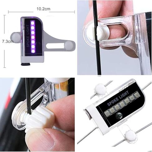 مصابيح LED لعجلة الدراجة، مصابيح LED مقاومة للماء مع 30 نمطًا ومستشعر حركة، ملحقات إطارات الدراجة سهلة التركيب للركوب الليلي in Kuwait