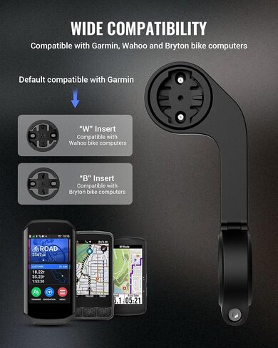 حامل أمامي RAVEMEN AOM05 متوافق مع كمبيوتر Garmin Wahoo Bryton | تناسب مقود الدراجة مقاس 31.8-35 مم، تدعم كاميرا الحركة، من النايلون in Kuwait