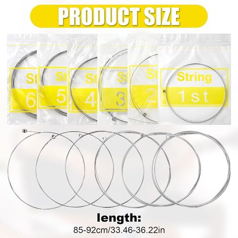 6 PCS Electric Guitar Strings Pack, Nickel Wound Steel Core E-1st to E-6th (E, B, G, D, A, E) .009-.042 Super Light Gauge, Clear Tone & Smooth Feel, Replacement Wires for Electric Guitar String in Kuwait