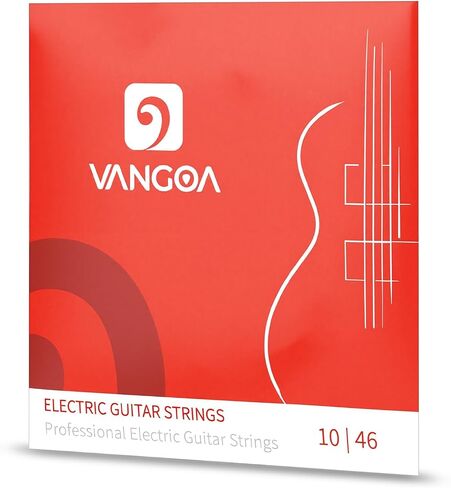 أوتار جيتار كهربائي من Vangoa، جرح دائري من النيكل، نهاية كروية ملونة، مقياس الضوء العادي 10-46، مجموعة من 6 أوتار، عبوة من قطعة واحدة in Kuwait