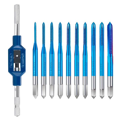 10pcs Micro Tap M1-M3.5, Mini Metric Tap Set with Adjustable Tap Wrench 1/16-1/4'' Hand Screw Thread Tap Drill Tapping Tool in Kuwait