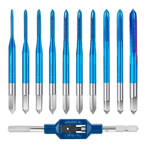 10pcs Micro Tap M1-M3.5, Mini Metric Tap Set with Adjustable Tap Wrench 1/16-1/4'' Hand Screw Thread Tap Drill Tapping Tool in Kuwait