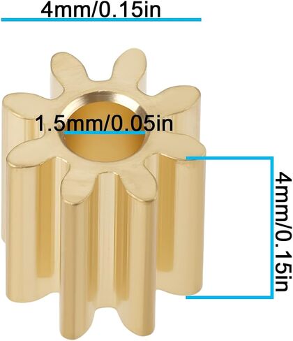 2 قطعة 1.5 × 4 مم ترس نحاسي 0.4 وحدة 8T متوافق مع محركات عمود 1.5 مم in Kuwait