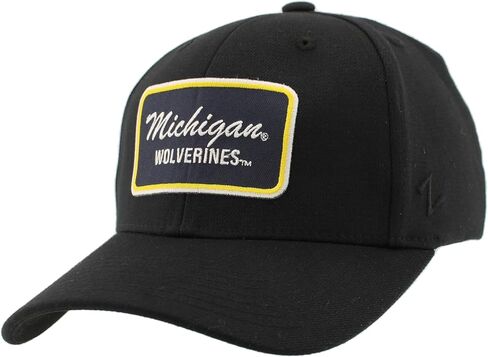 قبعة Michigan Wolverines مرخصة رسميًا من الرابطة الوطنية لرياضة الجامعات (NCAA) ZH Patch Brick Black، مقاس كبير in Kuwait