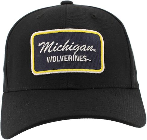 قبعة Michigan Wolverines مرخصة رسميًا من الرابطة الوطنية لرياضة الجامعات (NCAA) ZH Patch Brick Black، مقاس كبير in Kuwait