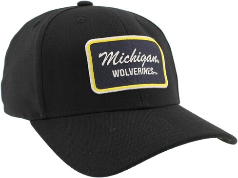 قبعة Michigan Wolverines مرخصة رسميًا من الرابطة الوطنية لرياضة الجامعات (NCAA) ZH Patch Brick Black، مقاس كبير in Kuwait