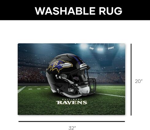 سجادة Northwest The Company NFL Baltimore Ravens قابلة للغسل، 20 بوصة × 32 بوصة، منظر طبيعي، ألوان الفريق in Kuwait