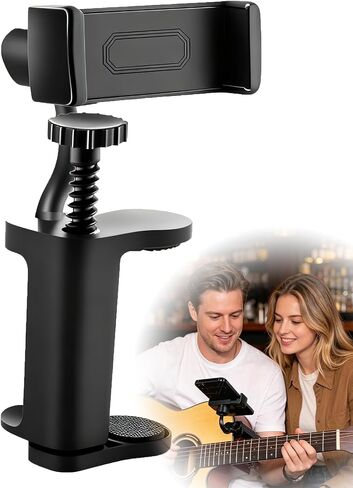 Guitar Phone Holder, Guitar Phone Holder for Acoustic, Adjustable and Rotatable Mount for Guitars, Ukuleles, and Basses for Video Recording, Live Streaming, and Online Teaching in Kuwait