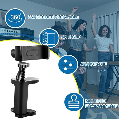 Guitar Phone Holder, Guitar Phone Holder for Acoustic, Adjustable and Rotatable Mount for Guitars, Ukuleles, and Basses for Video Recording, Live Streaming, and Online Teaching in Kuwait