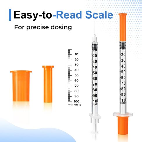 1ml/cc Disposable Syringes 30G 1/2" (12mm) Individually Wrapped 100 Pack Lab Supplies Dispensing Scientific Supplies(100PACK 1CC 30G 1/2") in Kuwait