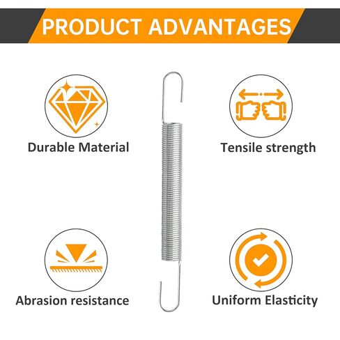 2 Pack #61 4 Inch Double-Hook Tension Spring, Spring Steel Extension Spring for Automotive, Household, Toys & Hardware Replacement Parts in Kuwait