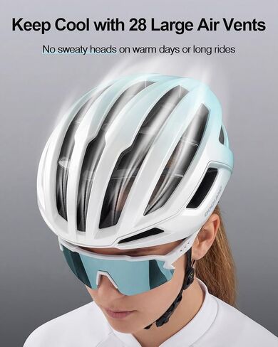 Odoland Adult Bike Helmet for Men & Women, Super Ventilation & Impact-Resistant Frame Bicycle Helmet for Commuting, Adjustable Dial System Lightweight for Road Cycling in Kuwait