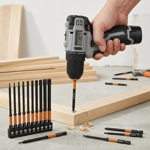 10/20Pcs Impact Hex Head S2 Alloy Allen Wrench Drill Bit Set Metric and SAE with Magnetic Tips 1/4inch Quick Release Hex Shank Screw Driver Drill Bit for Repair in Kuwait