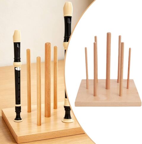 DYNWAVE Recorders Stand Wooden Flute Display Holder Lightweight Versatile Practical Flute Storage Rack for Home Music Classroom in Kuwait