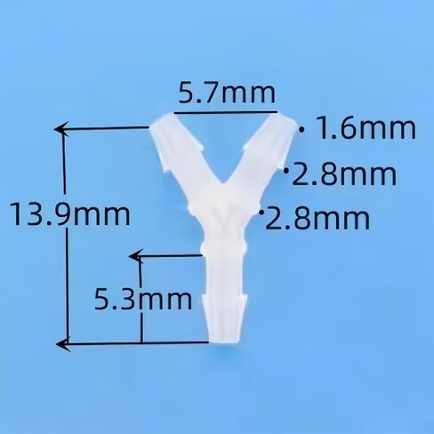 خرطوم بلاستيكي بارب 1/16 بوصة متساوي 3 اتجاهات على شكل حرف Y محول أنبوب تركيب لأنابيب الأكسجين المنزلية غاز الوقود والهواء السائل، حزمة من 20 in Kuwait