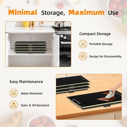 Modular Food Warming Tray, 33"x15" Electric Buffet Warmer with 9 Temps & 24H Timer, Heat-Resistant Glass Top, Stackable Countertop Keeping Mat for Parties & Family Dinners in Kuwait