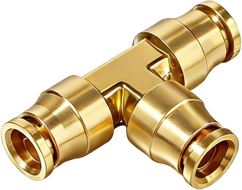 DOT Tee Union Push to Connect Fittings، 5 قطع من النحاس C36000 تجهيزات خط فرامل الهواء للسيارة والشاحنات والمقطورة والأنظمة الهوائية (3/8 بوصة OD) in Kuwait