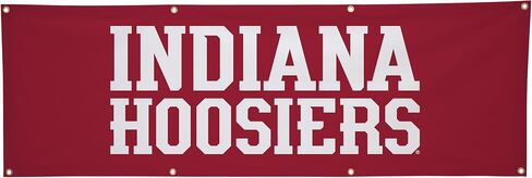 Indiana Hoosiers College Sports Printed Polyester Banner - NCAA Licensed - Hanging Graduation Decoration - School Banner (Red, White) (2' x 6') in Kuwait