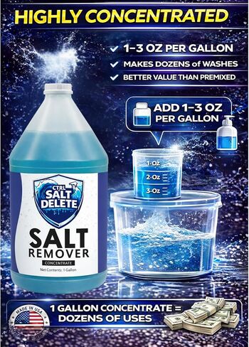 مزيل الملح البحري CTRL+SALT+DELETE، منظف القوارب ومركز تنظيف المحرك، 1 جالون، يزيل الملح من القوارب والمقطورات والمركبات ومعدات الصيد ومعدات الغوص والمزيد in Kuwait