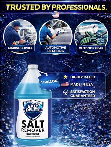 مزيل الملح البحري CTRL+SALT+DELETE، منظف القوارب ومركز تنظيف المحرك، 1 جالون، يزيل الملح من القوارب والمقطورات والمركبات ومعدات الصيد ومعدات الغوص والمزيد in Kuwait