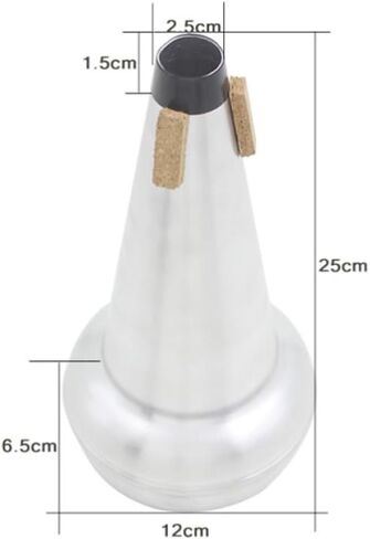 Housoutil Tenor Slide Trombone Mute in Silver Aluminum Alloy with Superb Workmanship for Intonation Control, Trombone Instrument Accessory for Practice and Performance in Kuwait