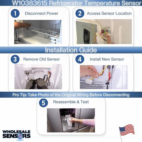 Replacement Whirlpool W10383615 Refrigerator Thermistor 12 Month Warranty & USA Support in Kuwait