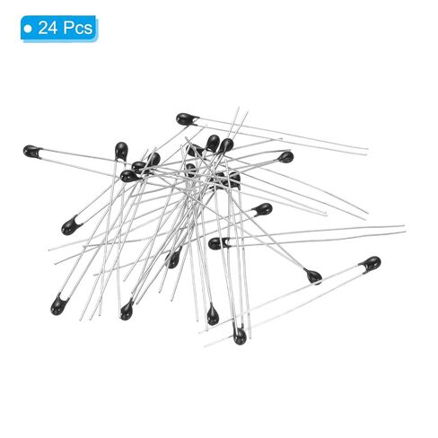 مقاومات الثرمستورات PATIKIL NTC، 24 قطعة 10 كيلو أوم MF52-103 دقة 1%، مستشعر درجة حرارة عالية الحساسية الحالية لقياس درجة الحرارة باللون الأسود in Kuwait