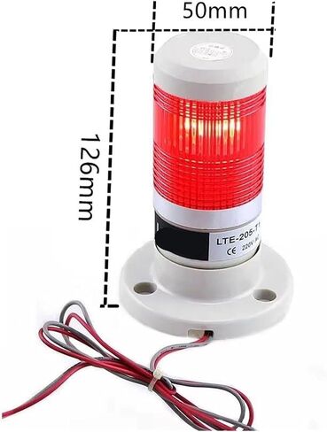 LED الصناعية أحمر أصفر أزرق أخضر إشارة برج تحذير مصباح كومة ضوء جهاز إنذار 12 فولت 24 فولت 110 فولت 220 فولت (أحمر 110 فولت) in Kuwait