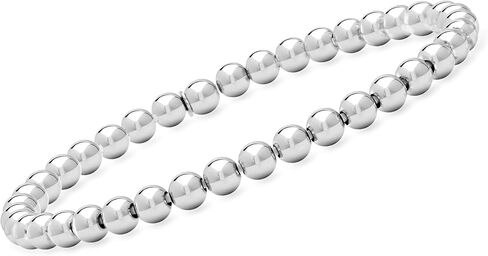 RS Pure by Ross-Simons Italian Sterling Silver Jewelry Set: 3 3-5mm Bead Stretch Bracelets in Saudi Arabia