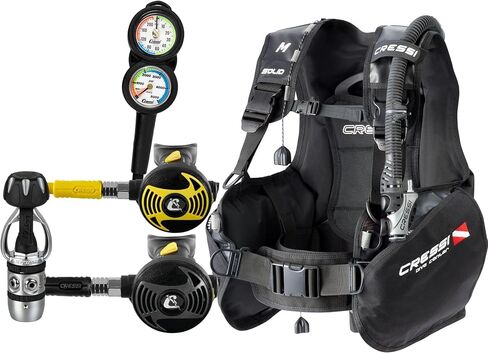 CRESSI Solid Discovery Scuba Package for Diving Enthusiasts- Diving BCD + Regulator + SPG - Designed in Italy in Kuwait