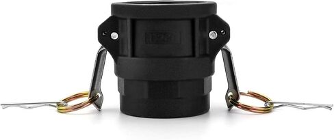 QWORK 2 Pack 2" Type D Cam & Groove Fitting, 2" Female Coupler x 2" NPT Female Thread, Polypropylene Camlock Coupler Adapter, Black for Hose & Pipe Connections in Kuwait