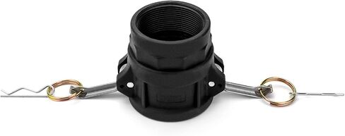 QWORK 2 Pack 2" Type D Cam & Groove Fitting, 2" Female Coupler x 2" NPT Female Thread, Polypropylene Camlock Coupler Adapter, Black for Hose & Pipe Connections in Kuwait