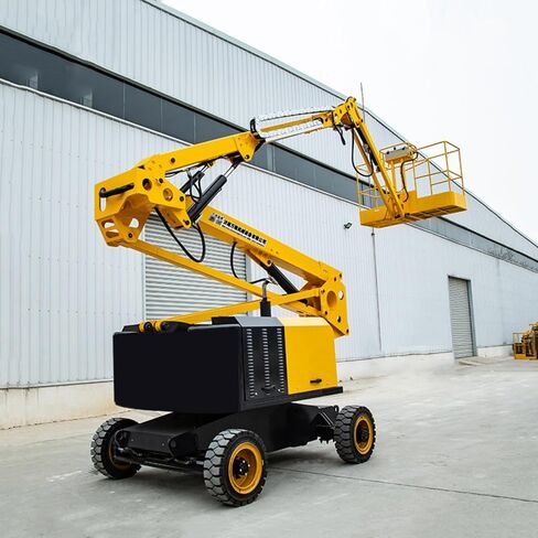 Towable Articulating Boom Lift Electric Mobile Aerial Work Platform Compact Curved Arm Lifting Equipment Warehouse Construction Maintenance in Kuwait