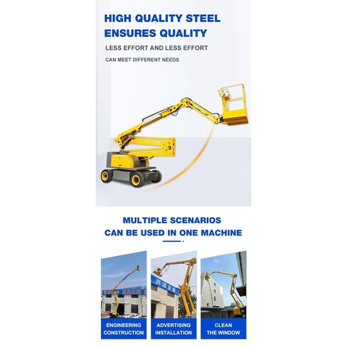 Towable Articulating Boom Lift Electric Mobile Aerial Work Platform Compact Curved Arm Lifting Equipment Warehouse Construction Maintenance in Kuwait