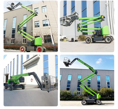Mini Wheel Crane for Indoor Lifting and Decoration Work, Small Hydraulic Telescopic Crane for Glass Installation and Construction in Kuwait